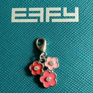 ❤️ NWOT - EFFY Tri-Flower Silvertone Crystal Pink Hanging Charm* ❤️